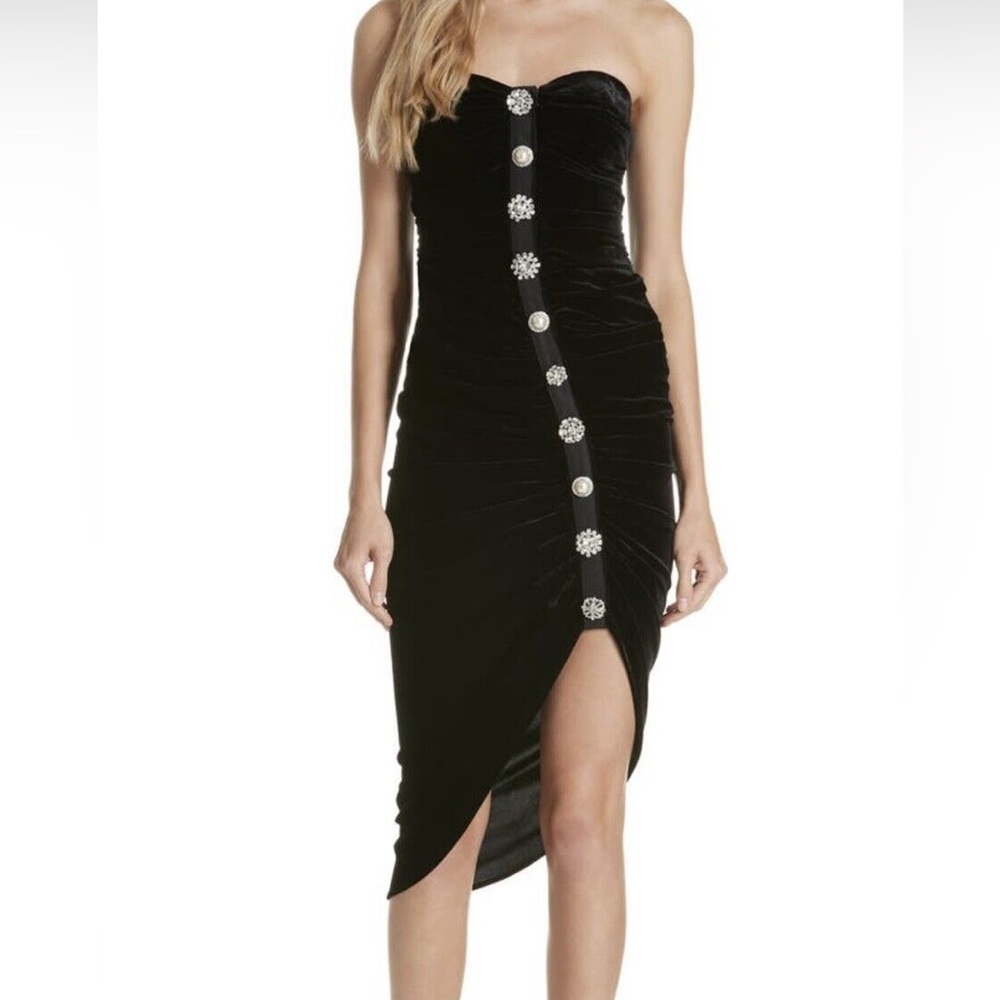 Veronica Beard Velvet Pearl Midi Dress